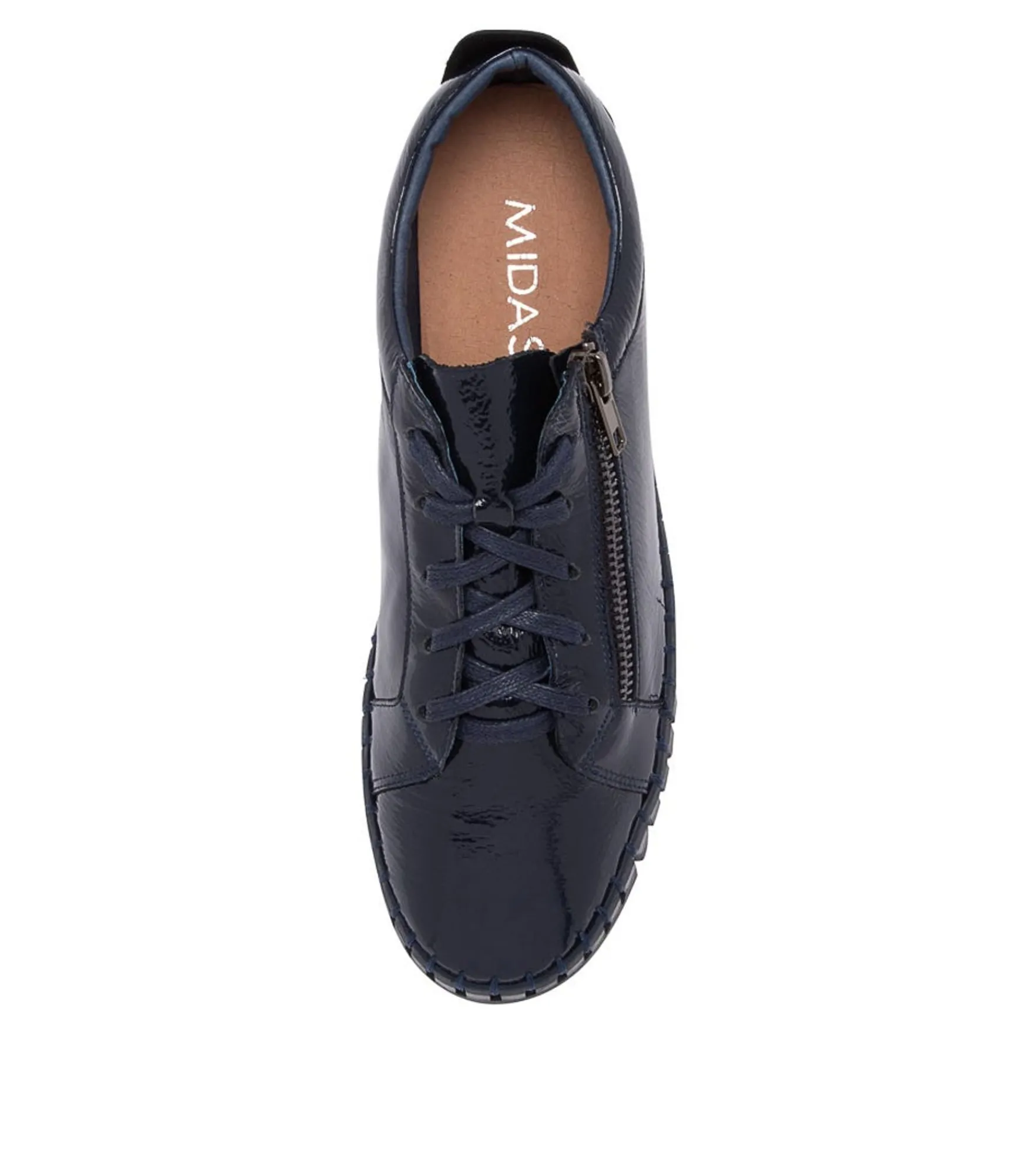 Store Midas Shoes Braelyn Navy Patent Leather Sneakers Ns