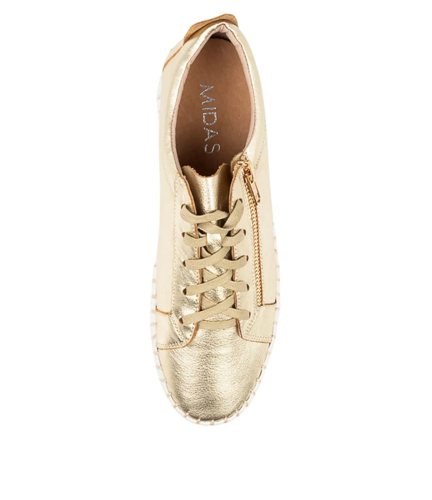 Discount Midas Shoes Braelyn Pale Gold Leather
