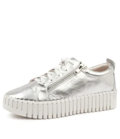 Discount Midas Shoes Braelyn Silver Leather Sneakers