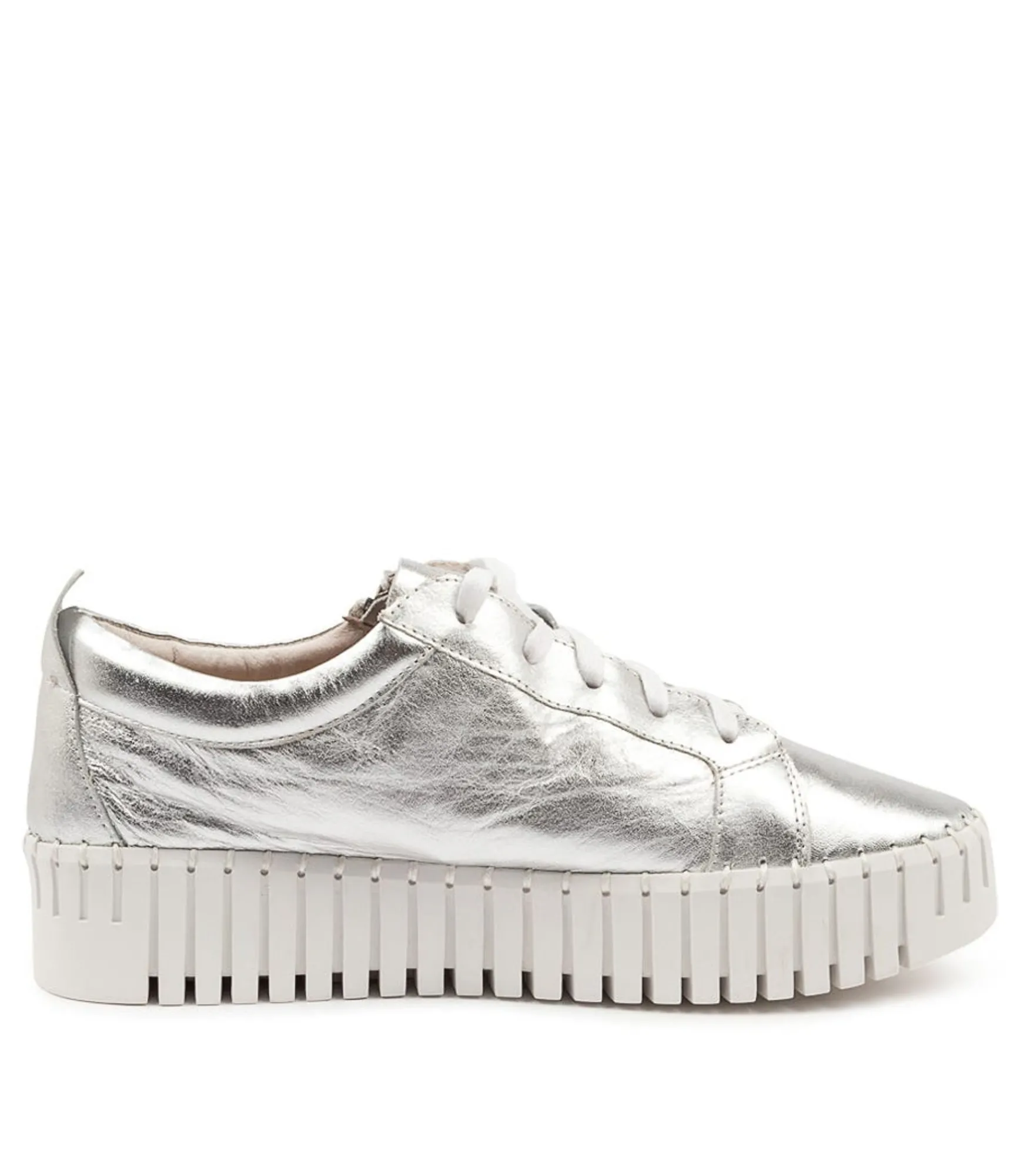 Discount Midas Shoes Braelyn Silver Leather Sneakers