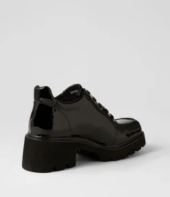 Clearance Midas Shoes Branda Black Patent Leather Heels