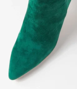 Store Midas Shoes Briann Emerald Metallic Suede Elastic Ankle Boots