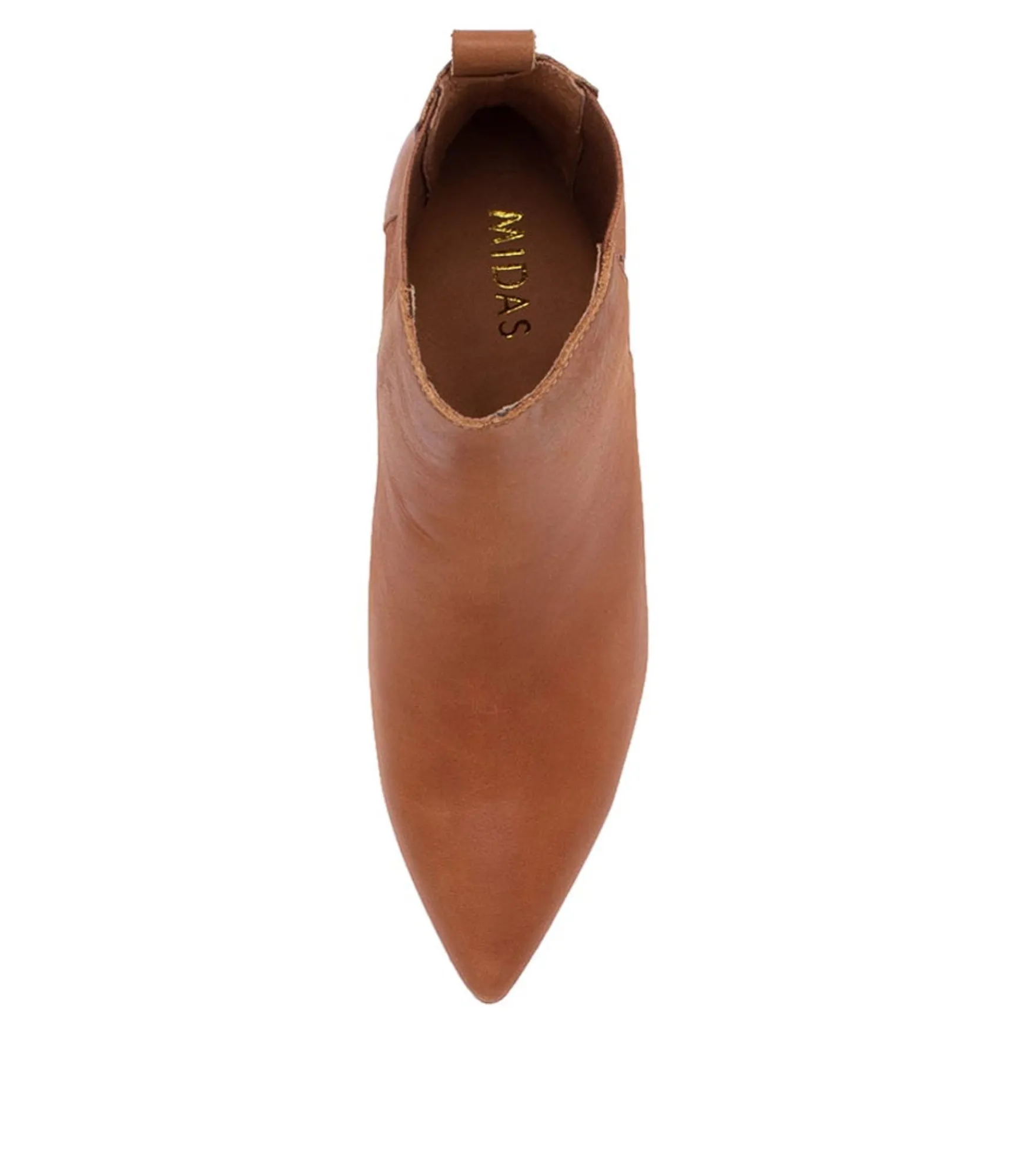 Outlet Midas Shoes Briann Tan Leather Ankle Boots