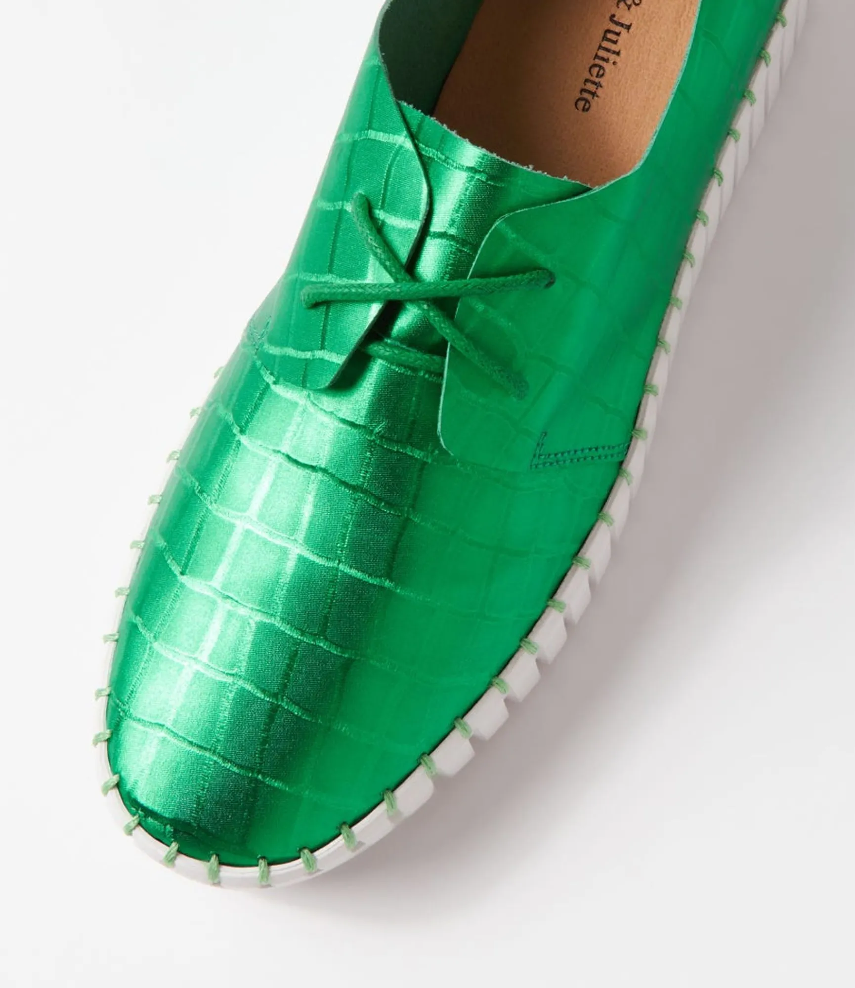 Cheap Midas Shoes Brooks Emerald White Croc Leather Sneakers