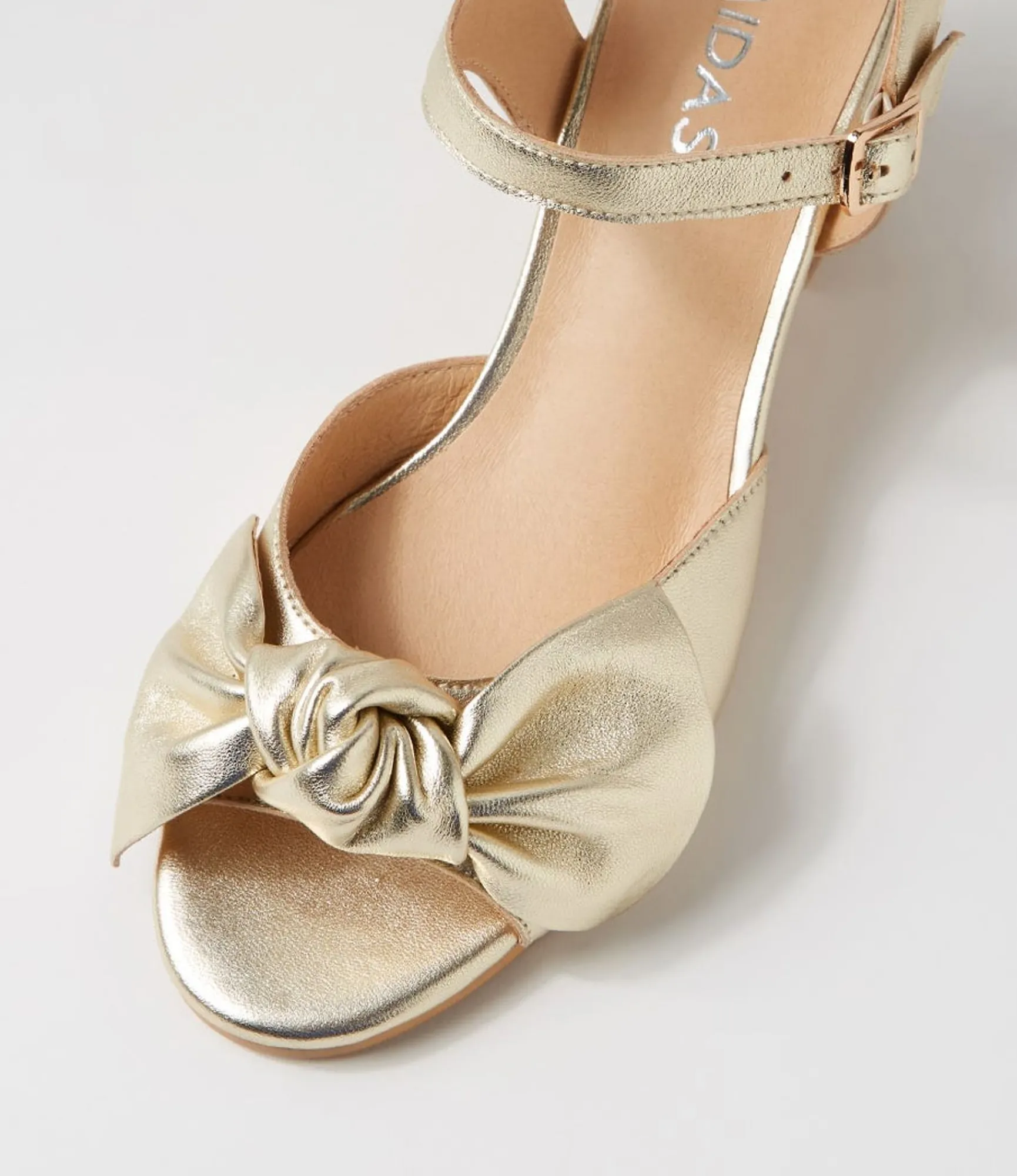Cheap Midas Shoes Bubbs Pale Gold Leather Sandals