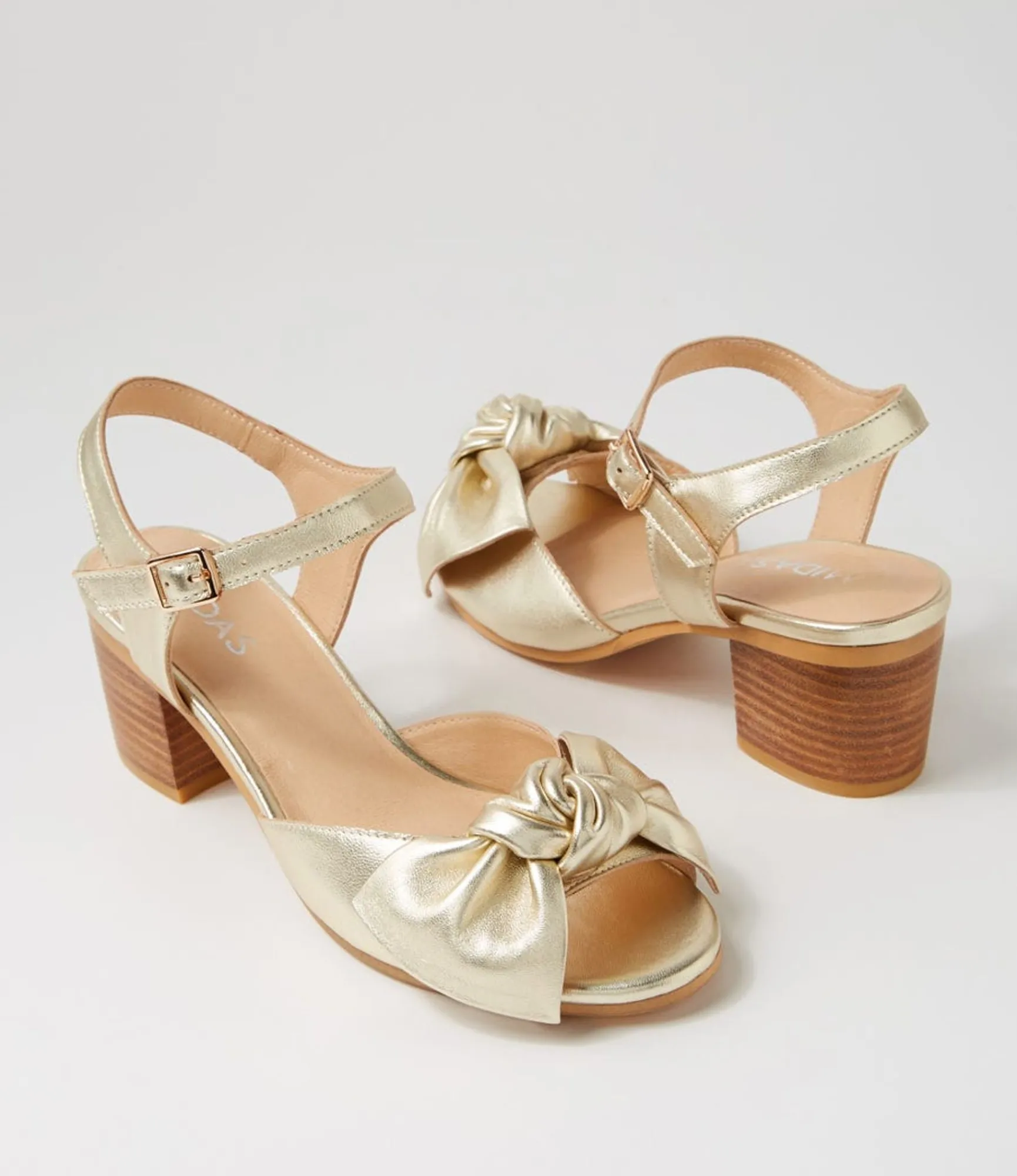 Cheap Midas Shoes Bubbs Pale Gold Leather Sandals
