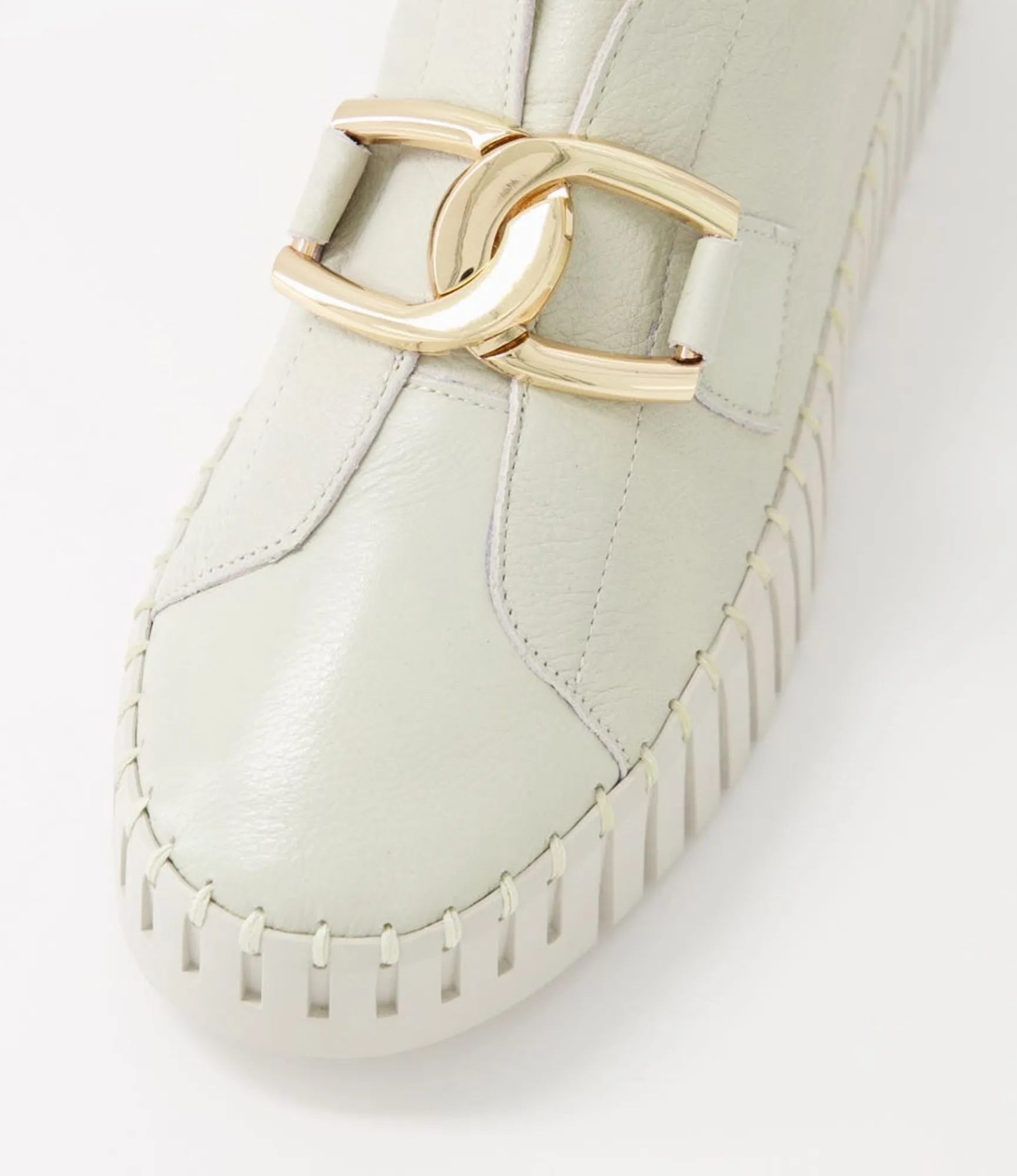 Sale Midas Shoes Buckles Almond Leather Sneakers