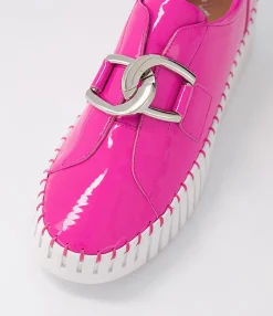 Best Midas Shoes Buckles Pink White Patent Leather Sneakers