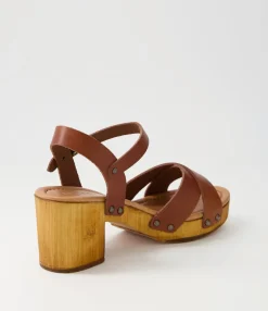 Shop Midas Shoes Byrony Tan Leather Sandals
