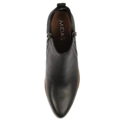 Clearance Midas Shoes Cambri Black Leather