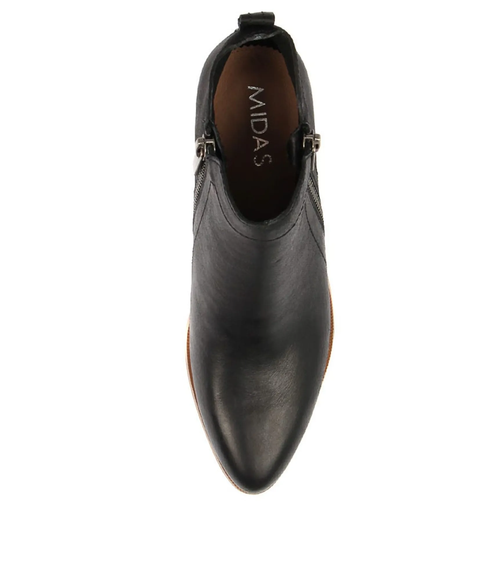 Clearance Midas Shoes Cambri Black Leather