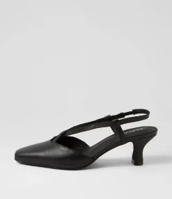 Clearance Midas Shoes Camdyn Black Leather Heels