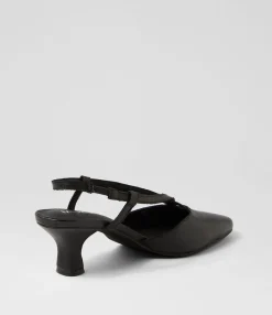 Clearance Midas Shoes Camdyn Black Leather Heels