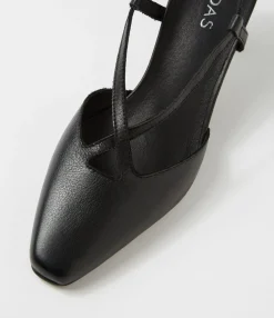 Clearance Midas Shoes Camdyn Black Leather Heels
