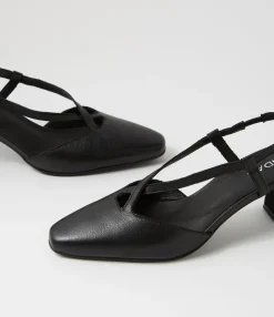 Clearance Midas Shoes Camdyn Black Leather Heels