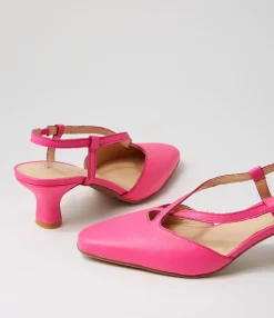 Best Midas Shoes Camdyn Hot Pink Leather Heels