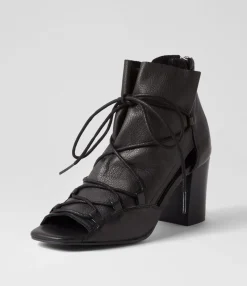 Clearance Midas Shoes Capell Black Leather Sandals