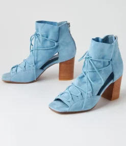 Outlet Midas Shoes Capell Denim Suede Sandals