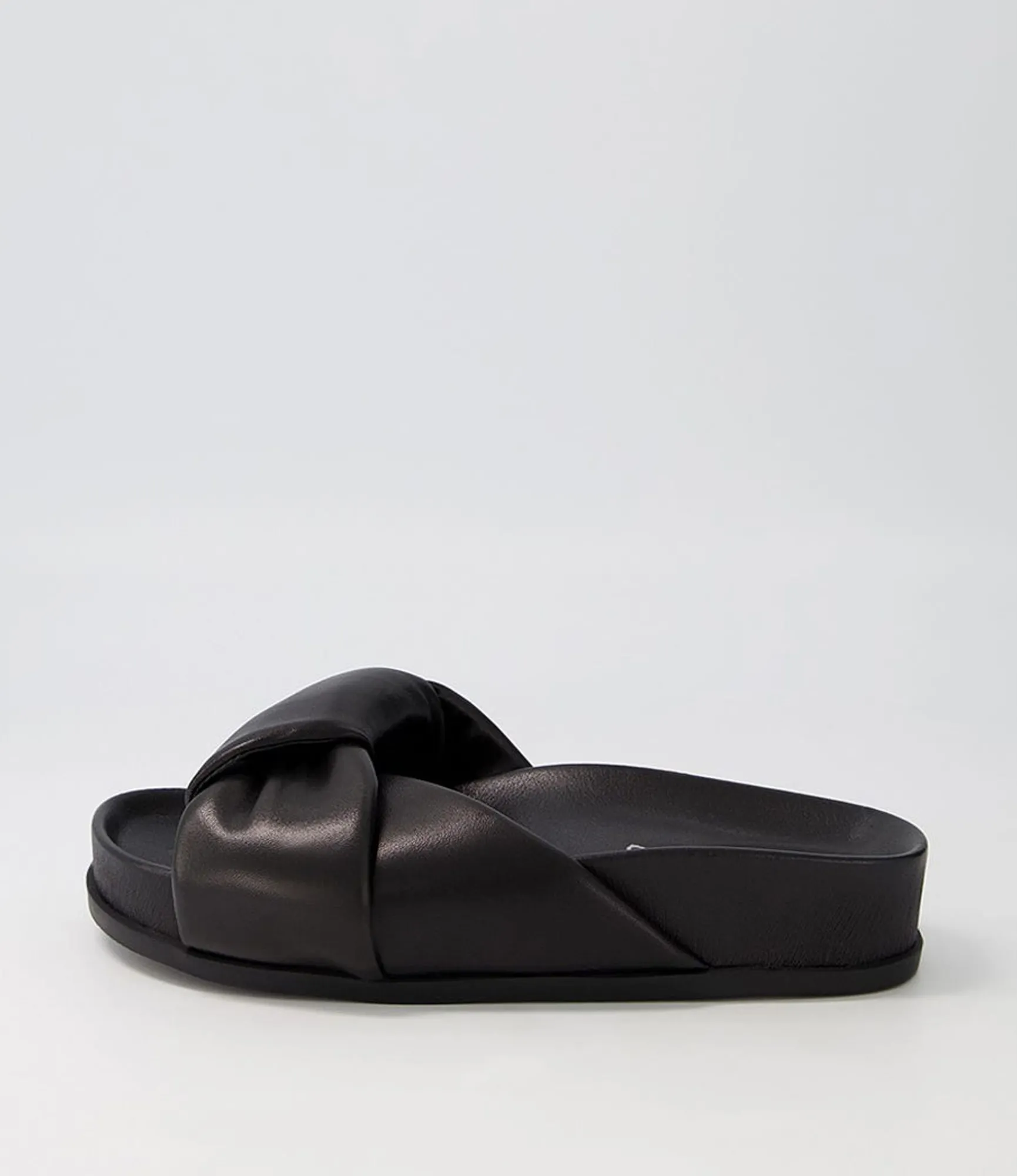 Sale Midas Shoes Carlia Black Leather Slides