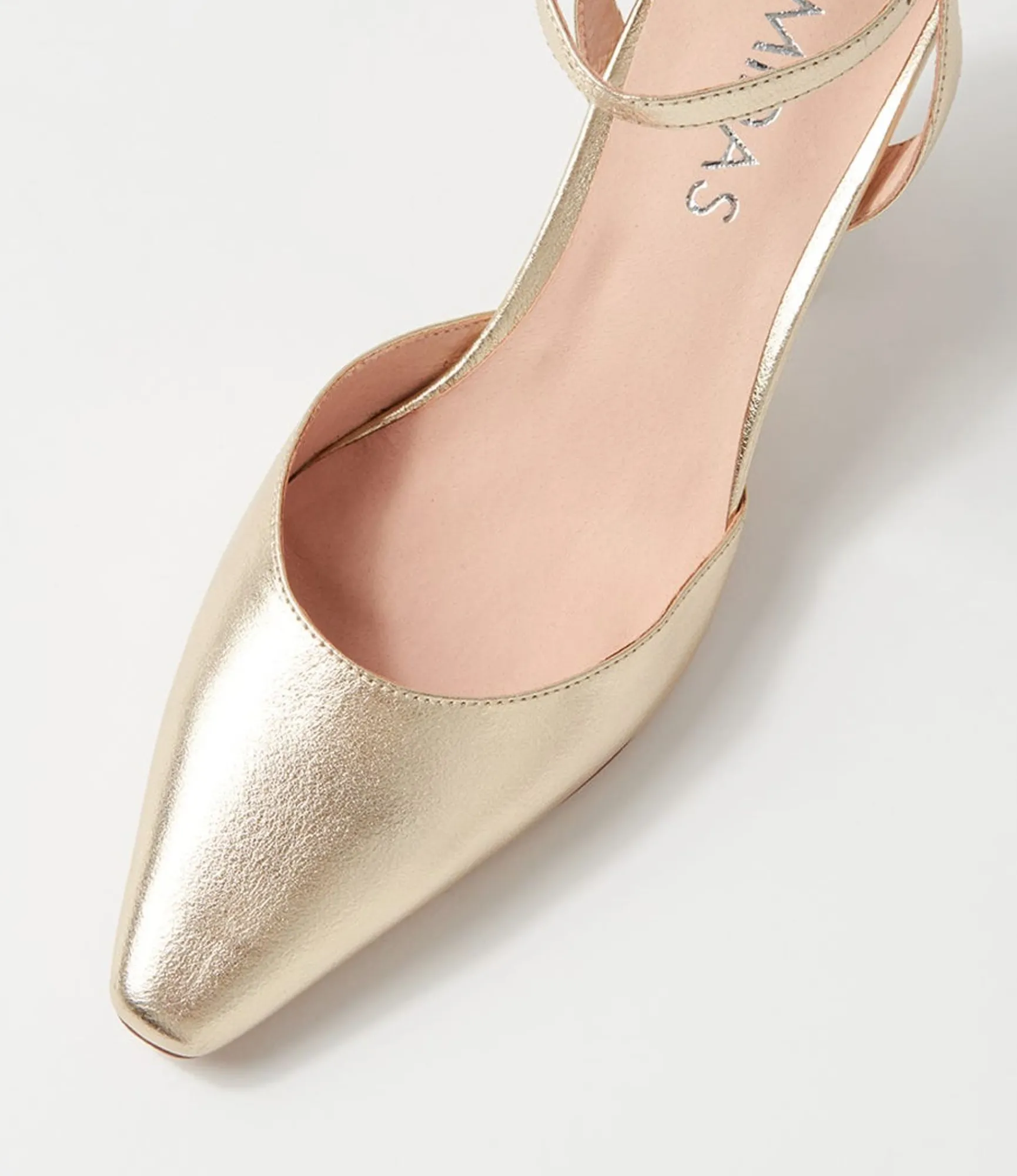 Outlet Midas Shoes Catered Pale Gold Leather Heels