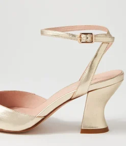 Outlet Midas Shoes Catered Pale Gold Leather Heels