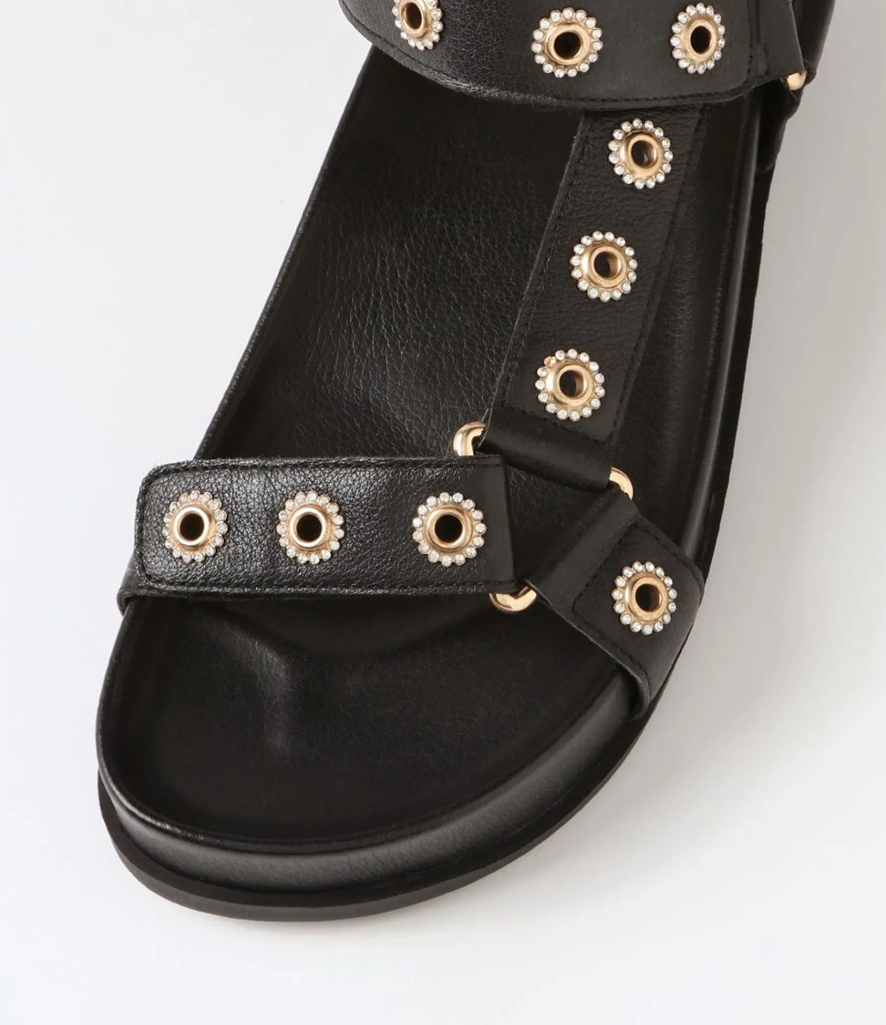 Hot Midas Shoes Charice Black Leather Sandals