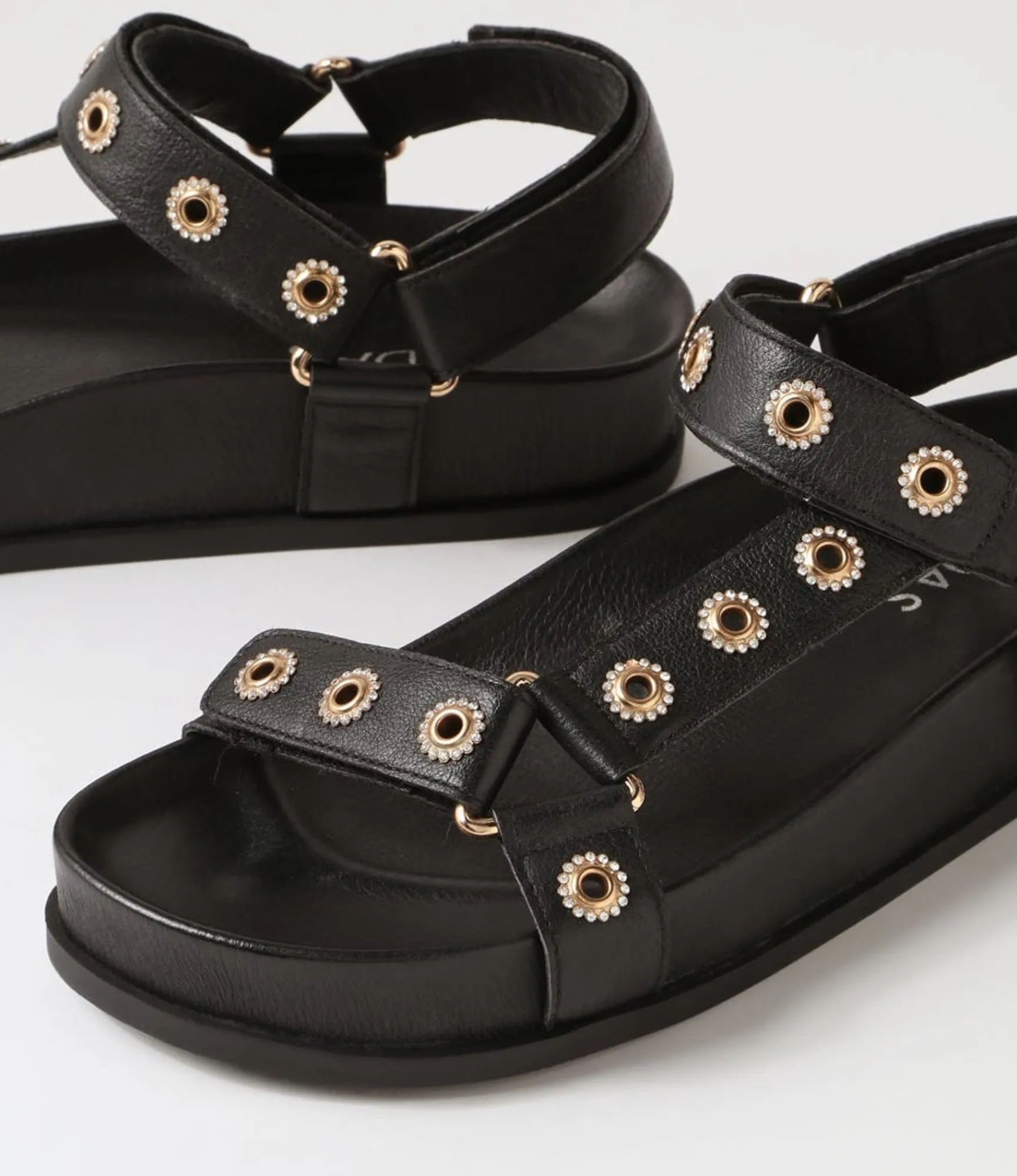 Hot Midas Shoes Charice Black Leather Sandals
