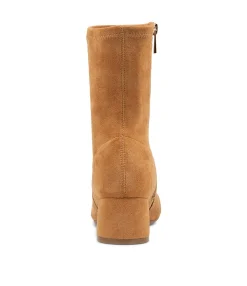Outlet Midas Shoes Checker Camel Microsuede Ankle Boots