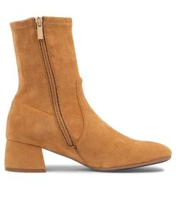 Outlet Midas Shoes Checker Camel Microsuede Ankle Boots