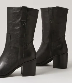 Outlet Midas Shoes Chelse Black Leather Calf Boots