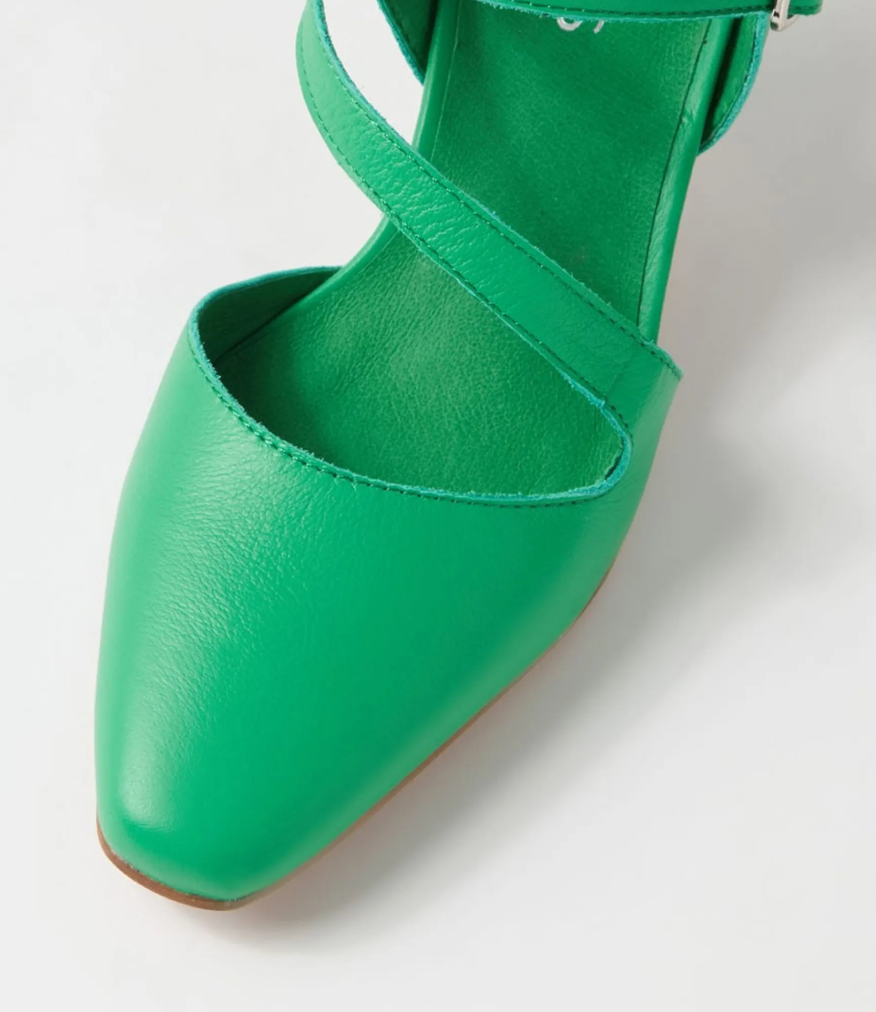 Cheap Midas Shoes Cherissa Bright Emerald Leather Heels