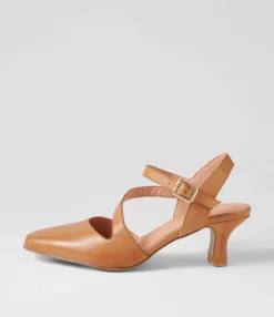 Flash Sale Midas Shoes Cherissa Tan Leather Heels