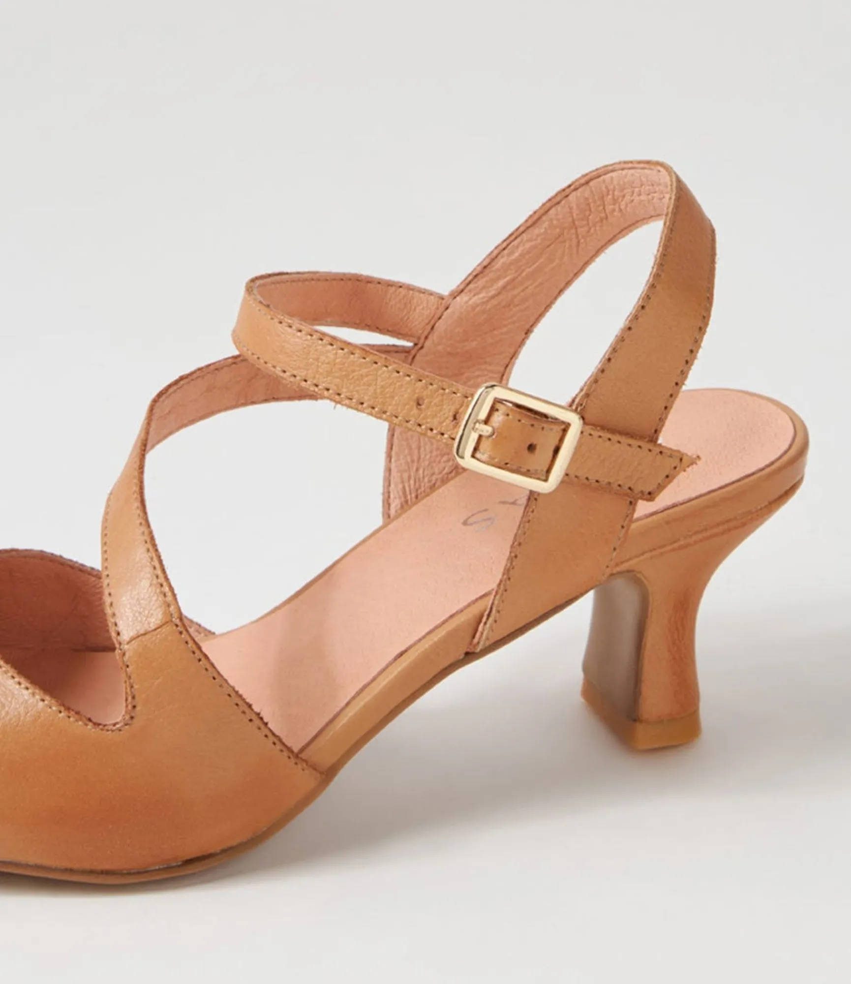 Flash Sale Midas Shoes Cherissa Tan Leather Heels