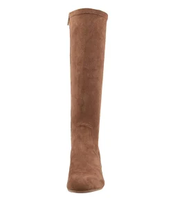 Outlet Midas Shoes Chevon Taupe Microsuede Knee High Boots
