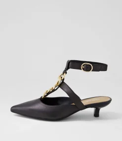 Store Midas Shoes Chille Black Leather Heels