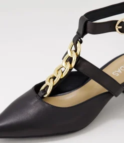Store Midas Shoes Chille Black Leather Heels