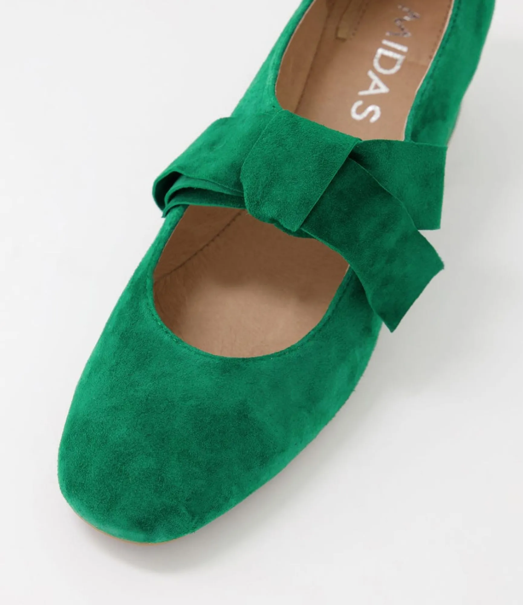 Sale Midas Shoes Churro Dark Emerald Suede Heels