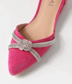 Online Midas Shoes Dallace Fuchsia Suede Flat Shoes
