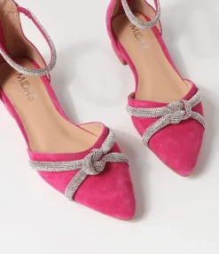 Online Midas Shoes Dallace Fuchsia Suede Flat Shoes