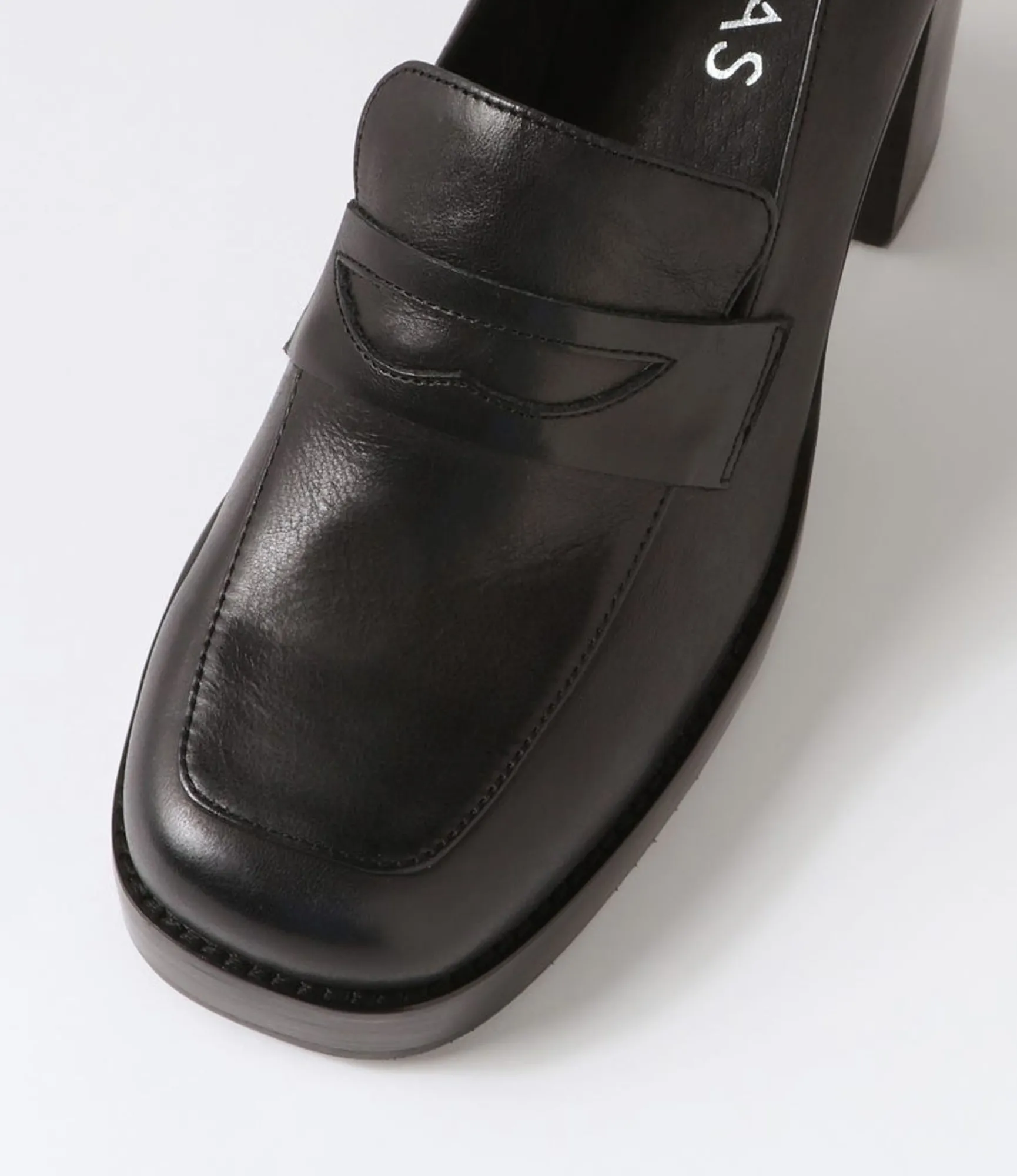 Fashion Midas Shoes Danille Black Leather Heels