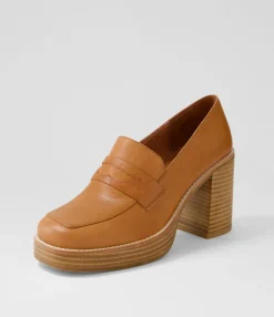 Discount Midas Shoes Danille Cognac Leather Heels