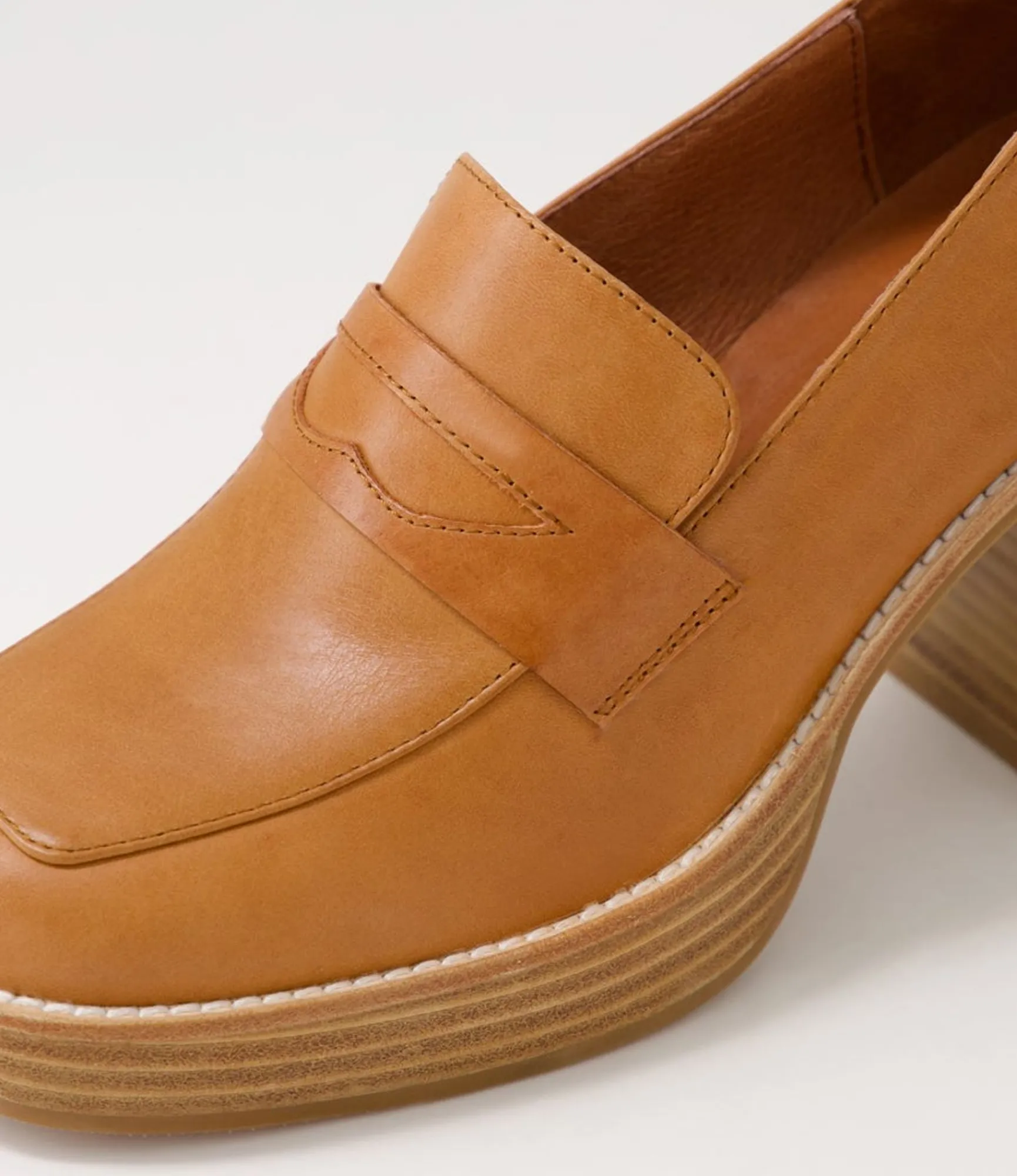Discount Midas Shoes Danille Cognac Leather Heels