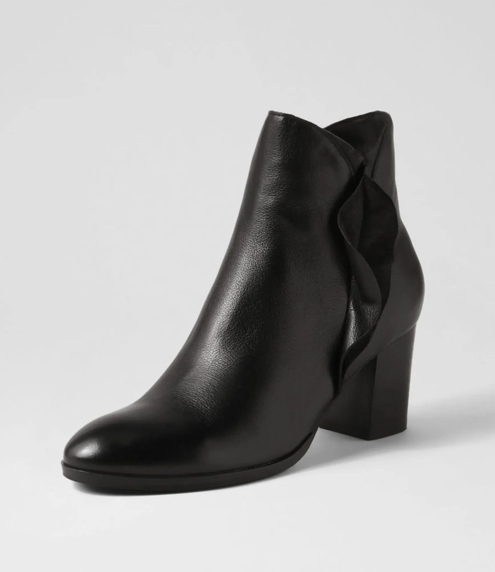 Fashion Midas Shoes Darcey Black Leather Ankle Boots