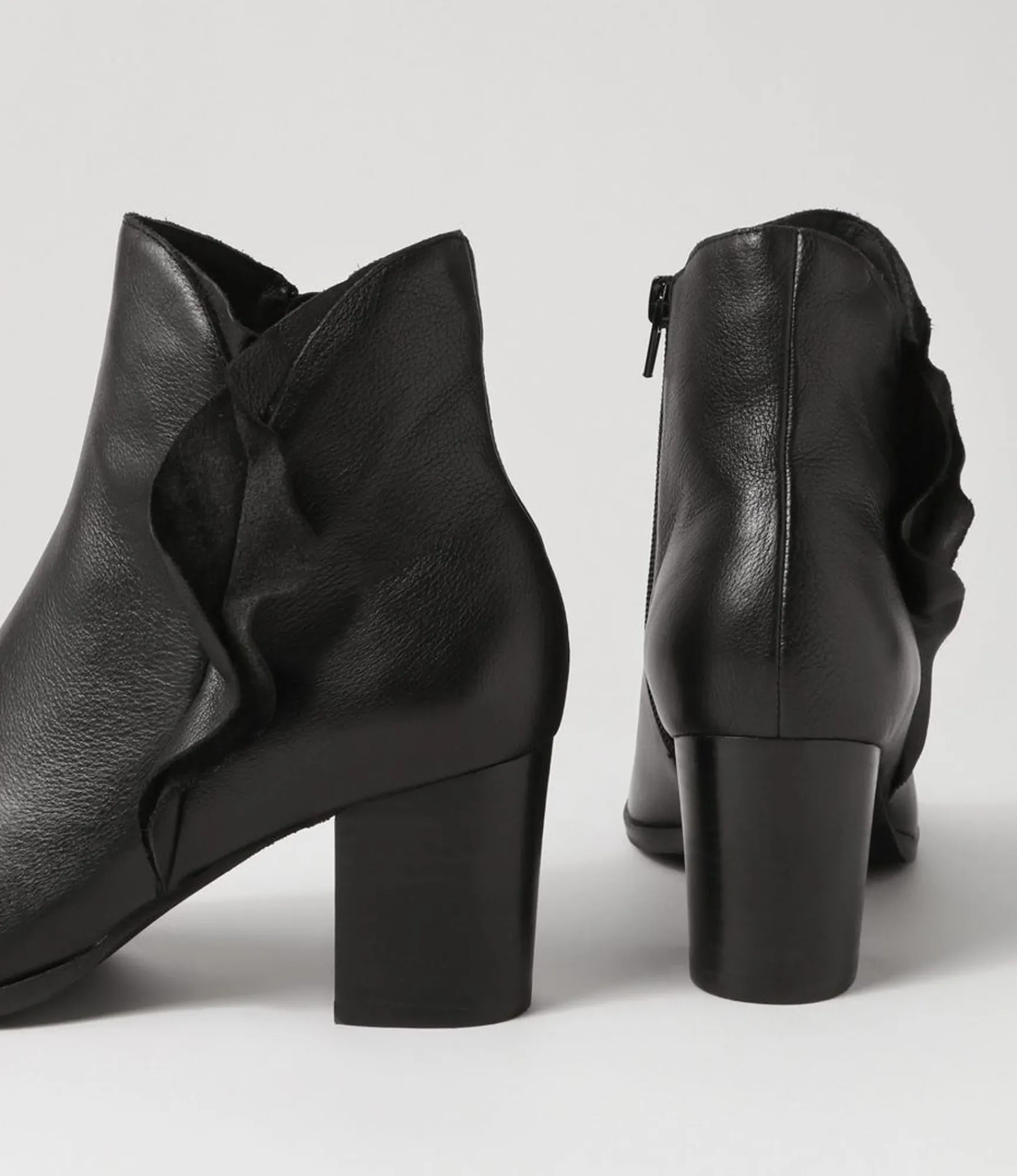 Fashion Midas Shoes Darcey Black Leather Ankle Boots