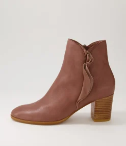 Best Sale Midas Shoes Darcey Rosewood Leather Ankle Boots Nh