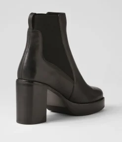 Hot Midas Shoes Dariah Black Leather Elastic Chelsea Boots
