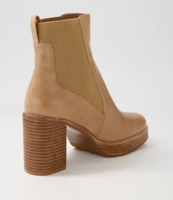 Flash Sale Midas Shoes Dariah Cappuccino Leather Elastic Chelsea Boots