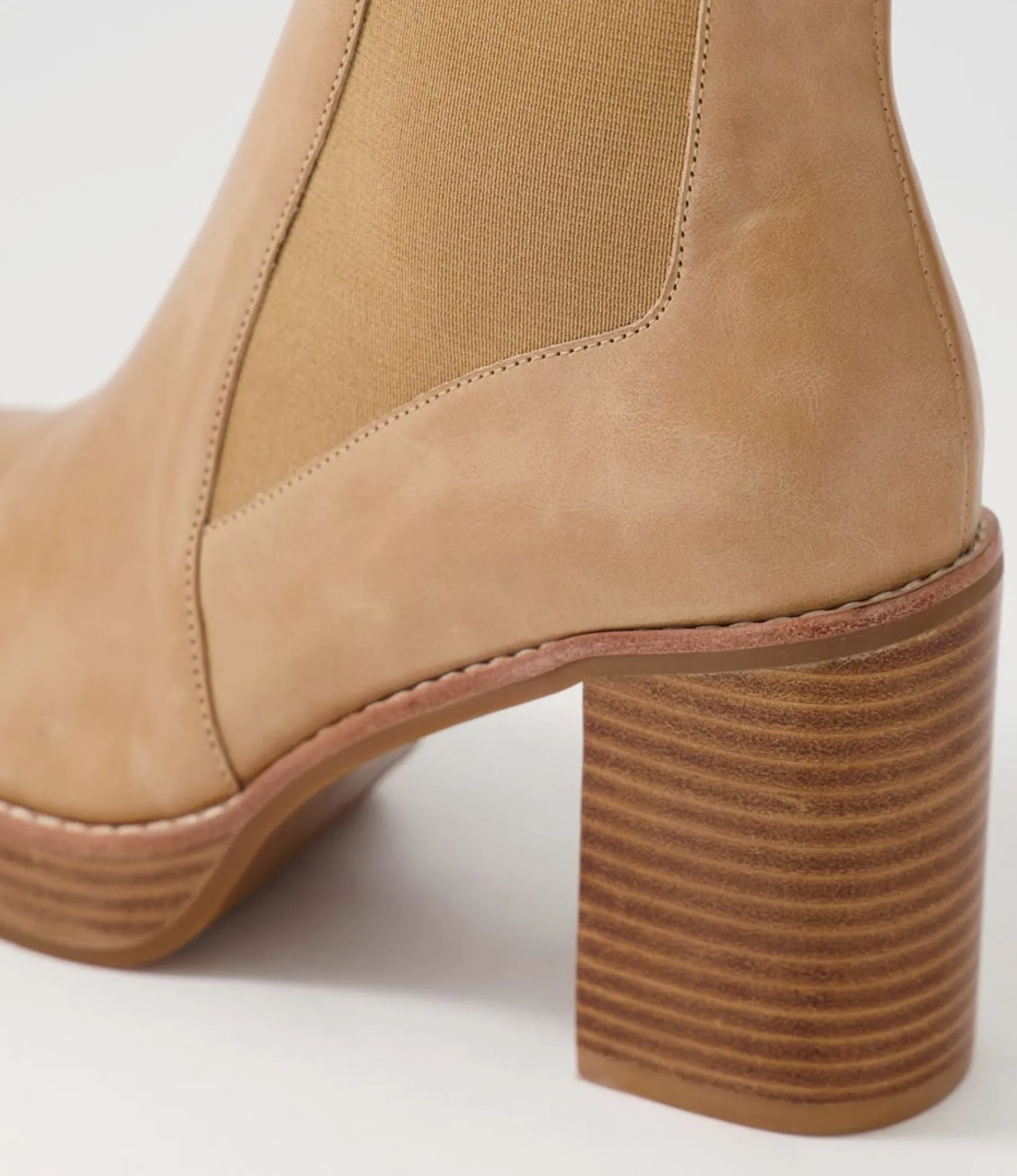 Flash Sale Midas Shoes Dariah Cappuccino Leather Elastic Chelsea Boots