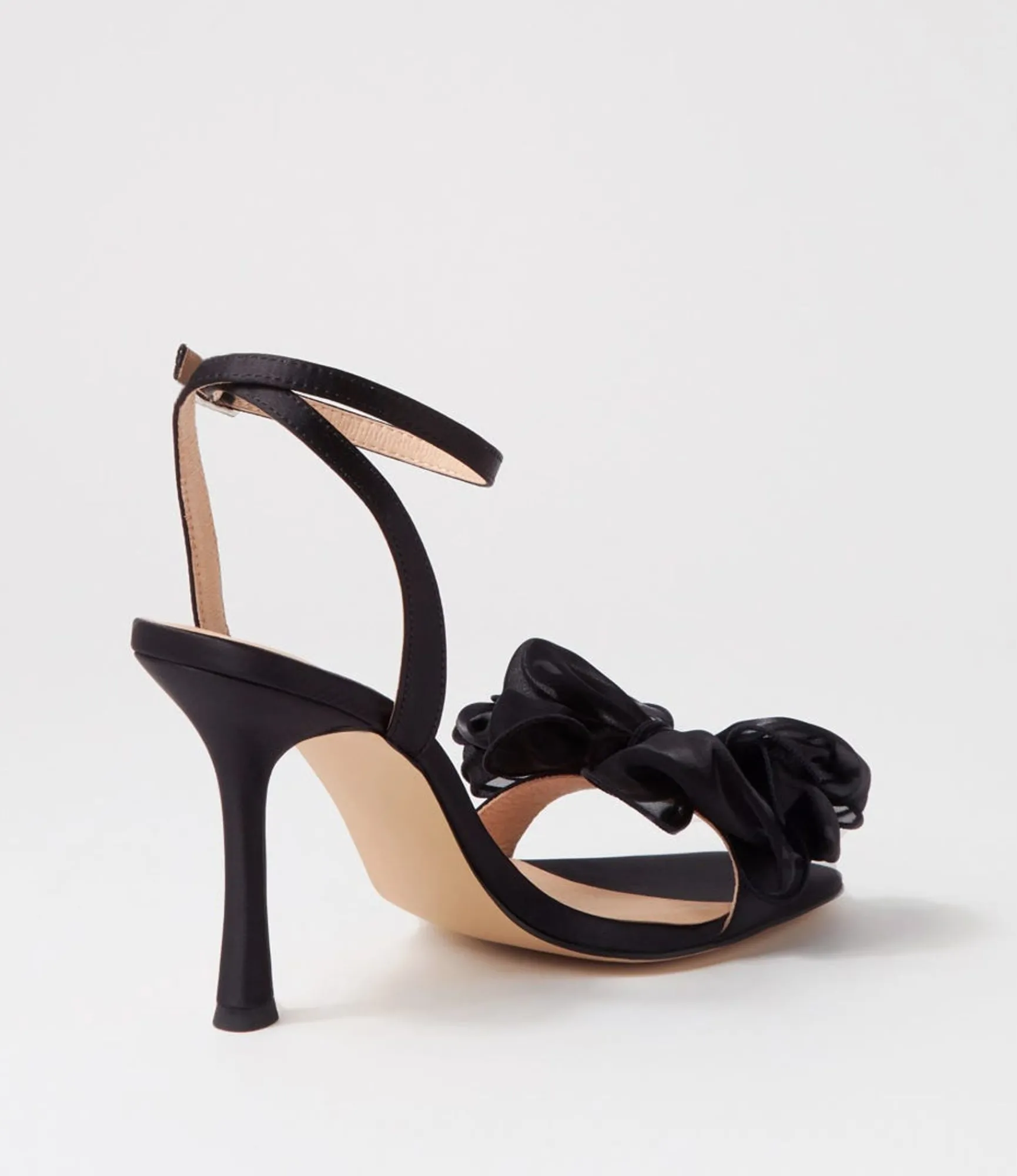 Hot Midas Shoes Darris Black Satin Heels