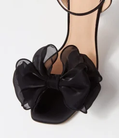 Hot Midas Shoes Darris Black Satin Heels